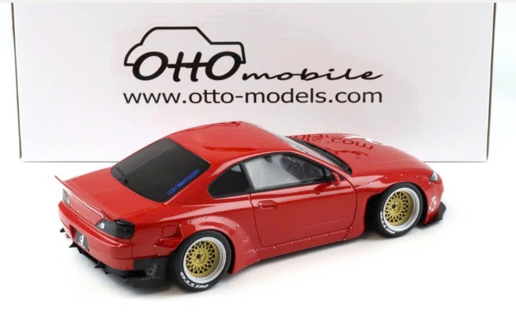 ROCKET BUNNY NISSAN SILVIA S15 ROOD 2014 1/18 OTTO R. OT1115, Ophalen of Verzenden, Nieuw, Auto, OttOMobile
