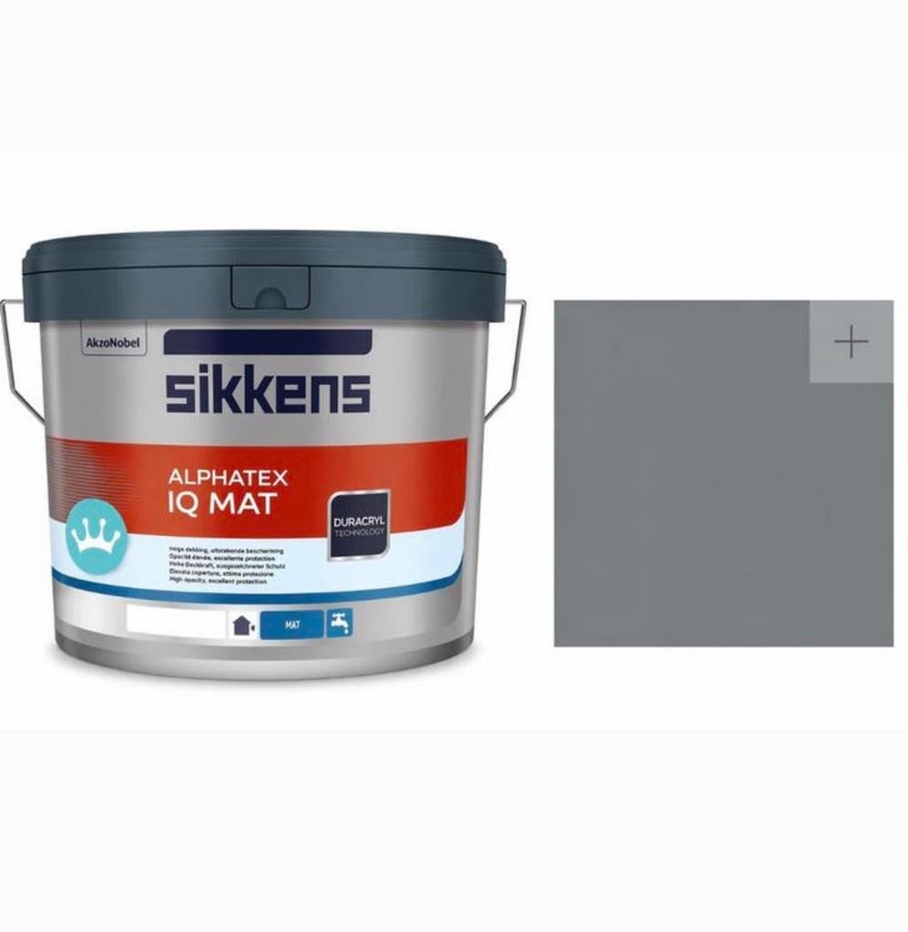 Sikkens Alphatex IQ Matt Ral 7046 Grijs A-Klasse Nieuw, Doe-het-zelf en Verbouw, Verf, Beits en Lak, Nieuw, Verf, Grijs, Verzenden