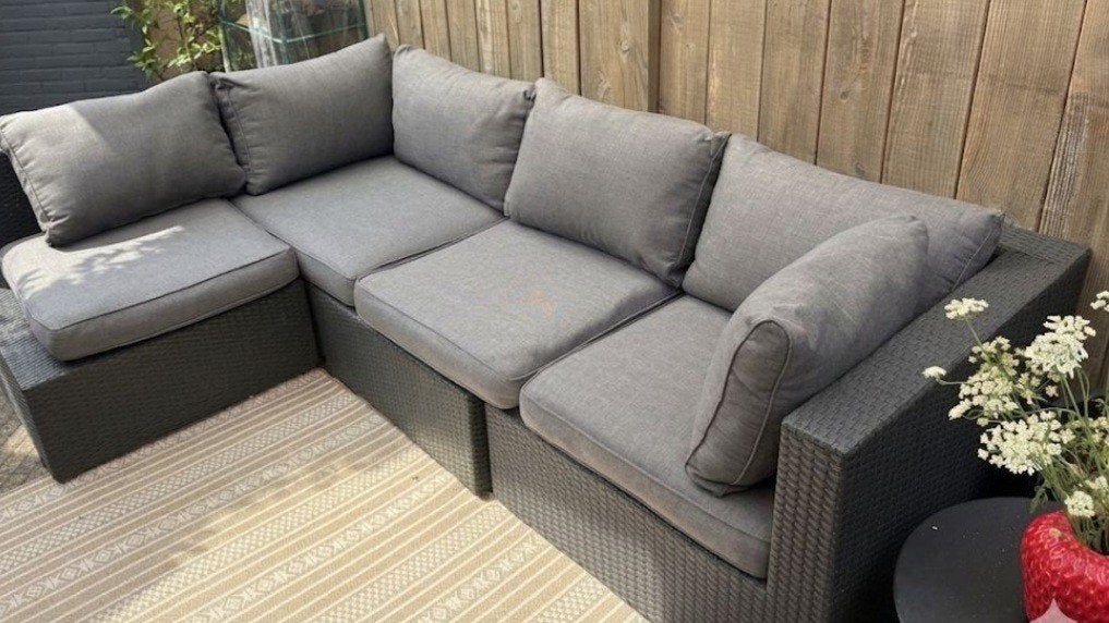 11-delige kussenset zgan (antraciet/grijs) lounge kussenset, Tuin en Terras, Tuinsets en Loungesets, Ophalen, Zo goed als nieuw