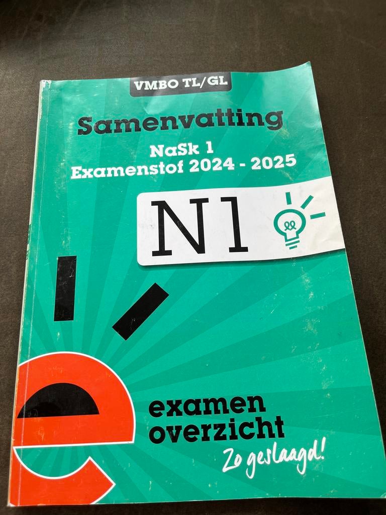 Samenvatting NaSk 1 Examenstof 2024-2025 VMBO TL/GL, Ophalen of Verzenden, Beta, Zo goed als nieuw, LBO