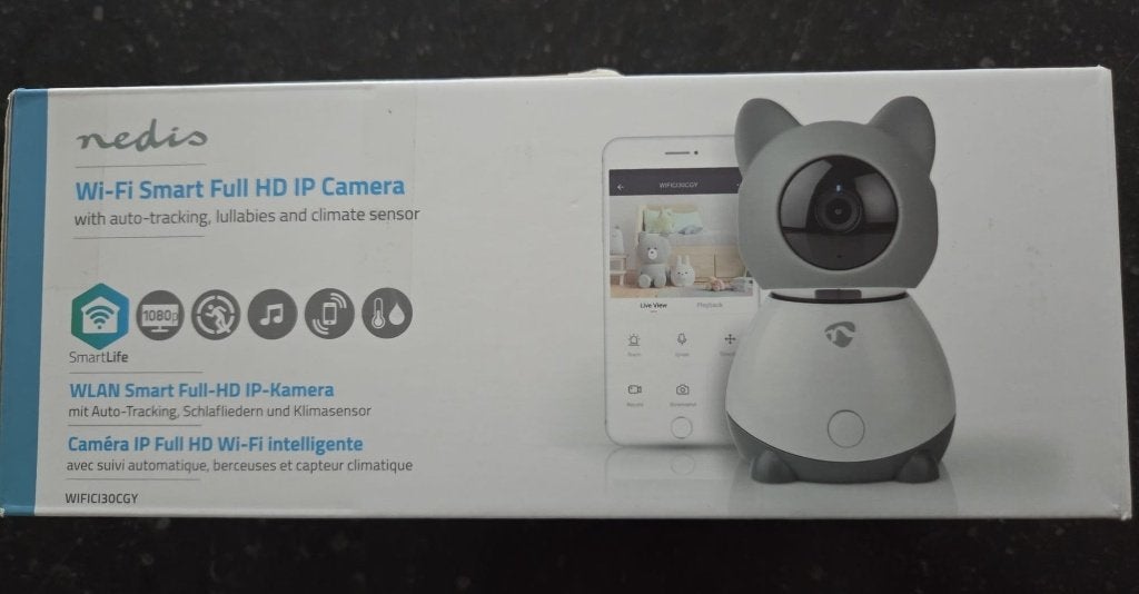 Nedis WIFI smart camera/babyfoon met MicroSD kaart NIEUW, Ophalen of Verzenden, Nieuw, Minder dan 100 meter, Camera