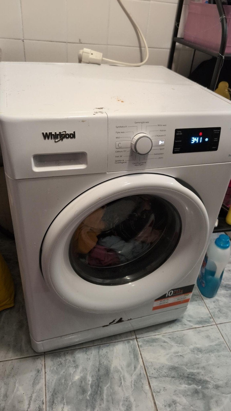 Whirlpool wasmachine 8kg, 8 tot 10 kg, Ophalen, Voorlader