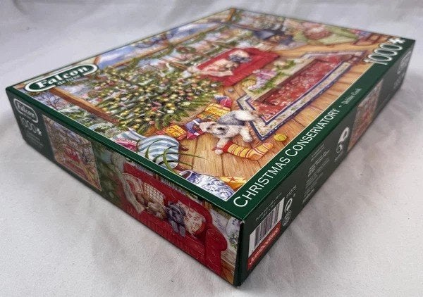 Falcon De Luxe Kerst Conservatory Puzzel 1000 Stukjes, Verzenden, 500 t/m 1500 stukjes, Zo goed als nieuw, Legpuzzel