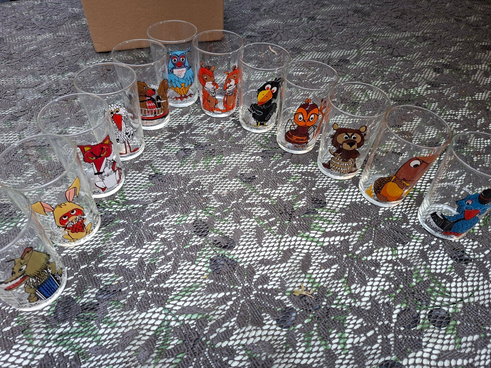 12 Vintage Fabeltjeskrant glazen van Raak Limonade, Ophalen of Verzenden