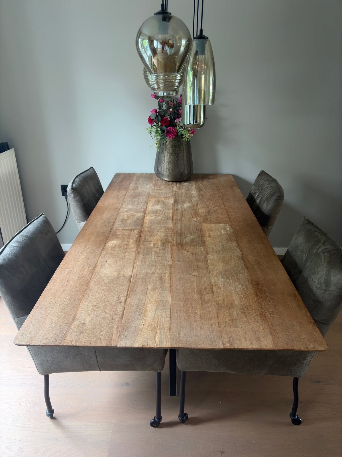 Mooie teak tafel, Ophalen, Teakhout, 200 cm of meer, 50 tot 100 cm