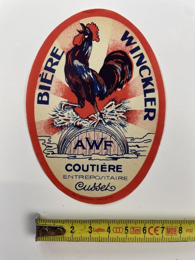 oud bier etiket voor Biere Winckler, Verzamelen, Biermerken, Ophalen of Verzenden, Gebruikt, Overige typen, Overige merken