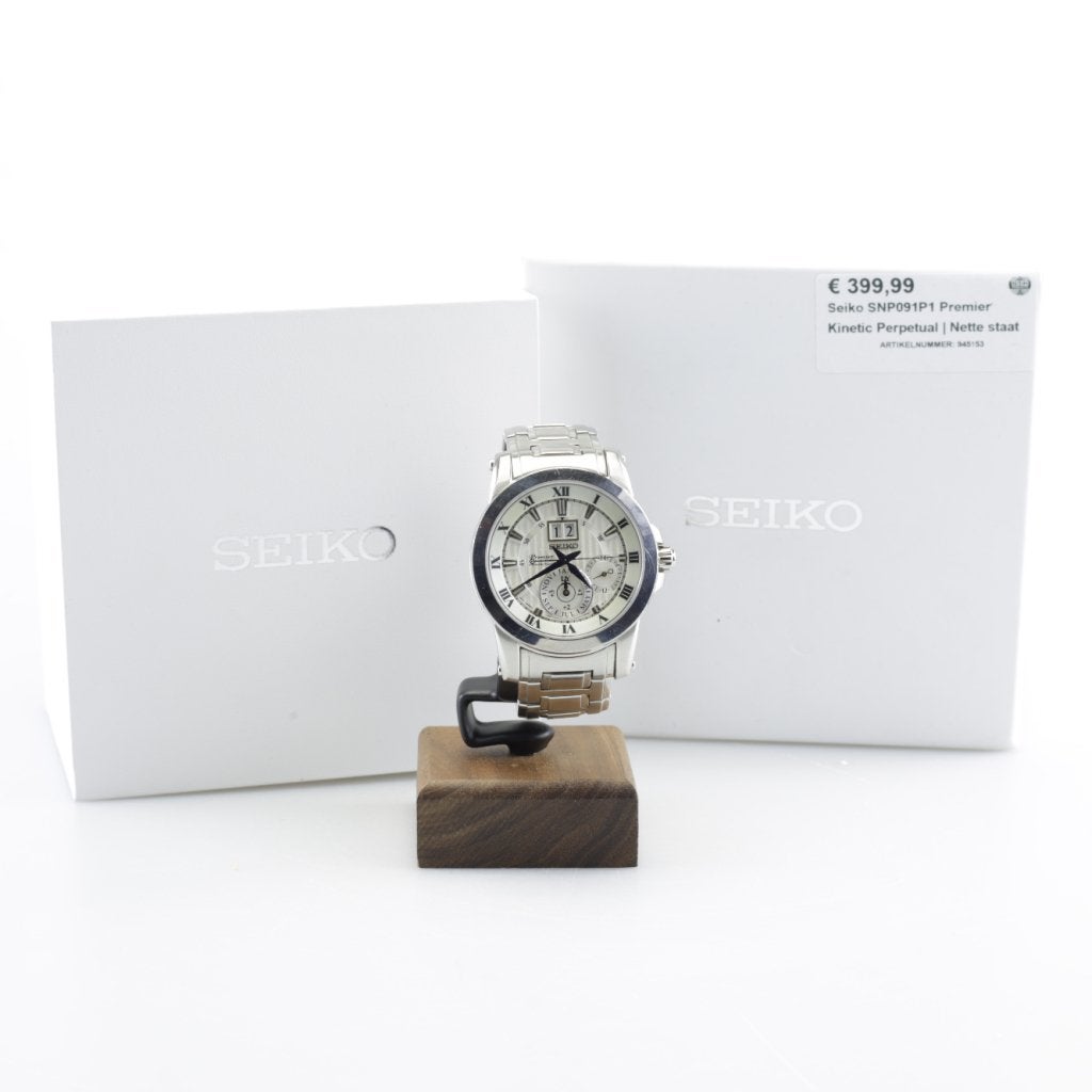 Seiko SNP091P1 Premier Kinetic Perpetual | Nette staat, Seiko, Zo goed als nieuw, Support@seiko.com, 5-11, Akasaka 2-chome
Minato-ku, Tokyo 107-0052
Japan