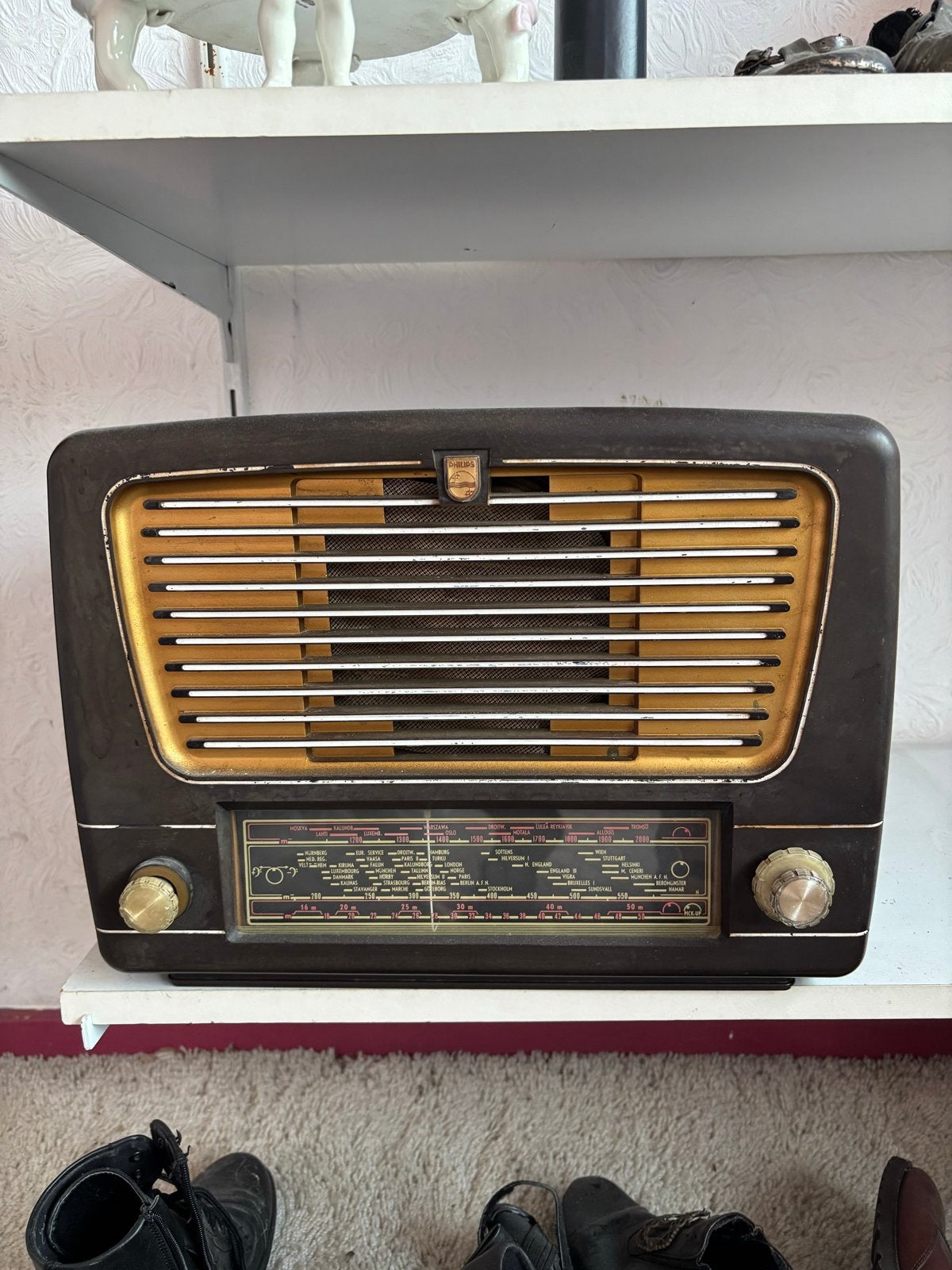 Oude Philips buizenradio - Decoratief object, Audio, Tv en Foto, Ophalen, Buis of Buizen