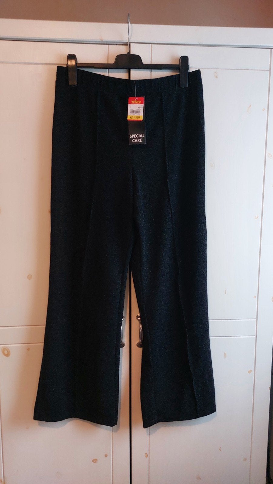 Wibra Ladies fashion wide leg broek maat 42, Verzenden, Zwart, Maat 42/44 (L), Nieuw