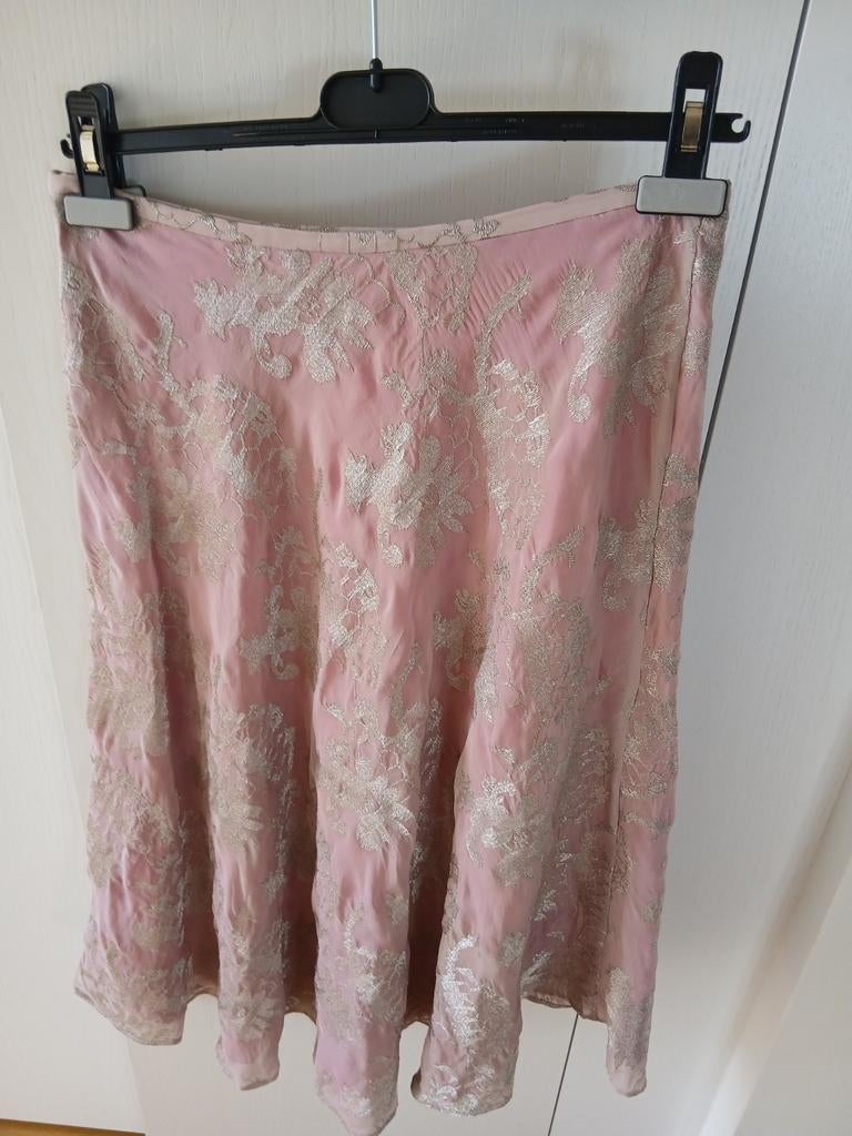40 prachtige roze zijden rok+ gazig en zilver Armand Ventilo, Kleding | Dames, Maat 38/40 (M), Armand Ventilo, Ophalen of Verzenden
