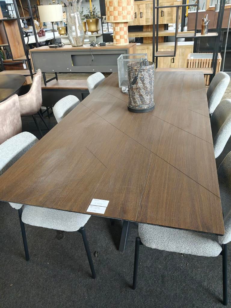 Walnoot eettafel met uniek patroon - 220x100x78 cm, Ophalen, Nieuw