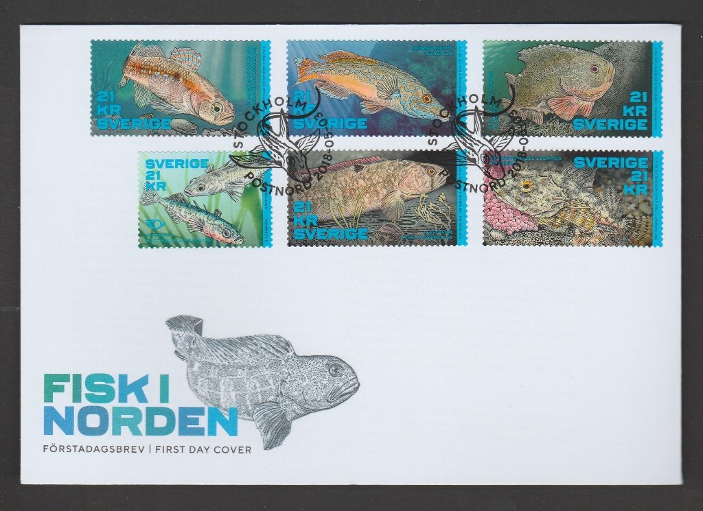 Zweden - FDC - Michelnr 3224-3229 - Norden, vissen, Postzegels en Munten, Postzegels | Europa | Scandinavië, Verzenden, Zweden