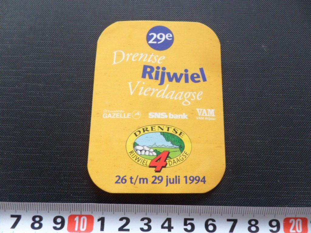 sticker 29e drentse rijwiel vierdaagse 1994 *, Ophalen, Zo goed als nieuw
