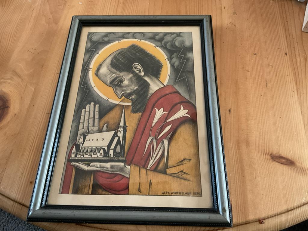 Alex Asperslagh (1930) - Religieuze voorstelling, Antiek en Kunst, Kunst | Schilderijen | Klassiek, Ophalen