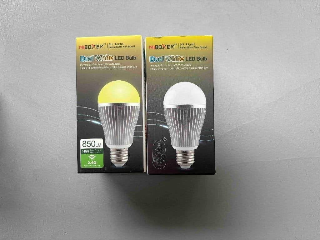 4 Slimme Mi-Light / MiBoxer LED Lampen (2x E27, 2x GU10), Led-lamp, Meerkleurig, Nieuw, Overige merken