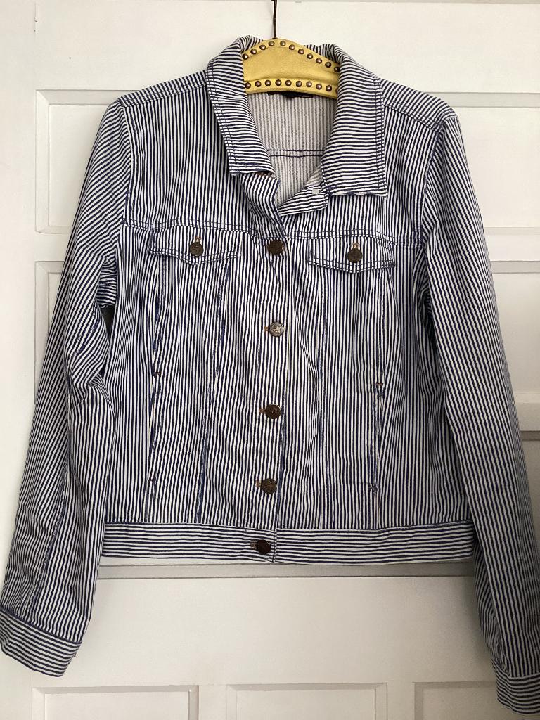 Mt 44 King Louie blauw wit gestreept spijkerjasje als nieuw, Kleding | Dames, Jassen | Zomer, Blauw, Maat 42/44 (L), Ophalen of Verzenden