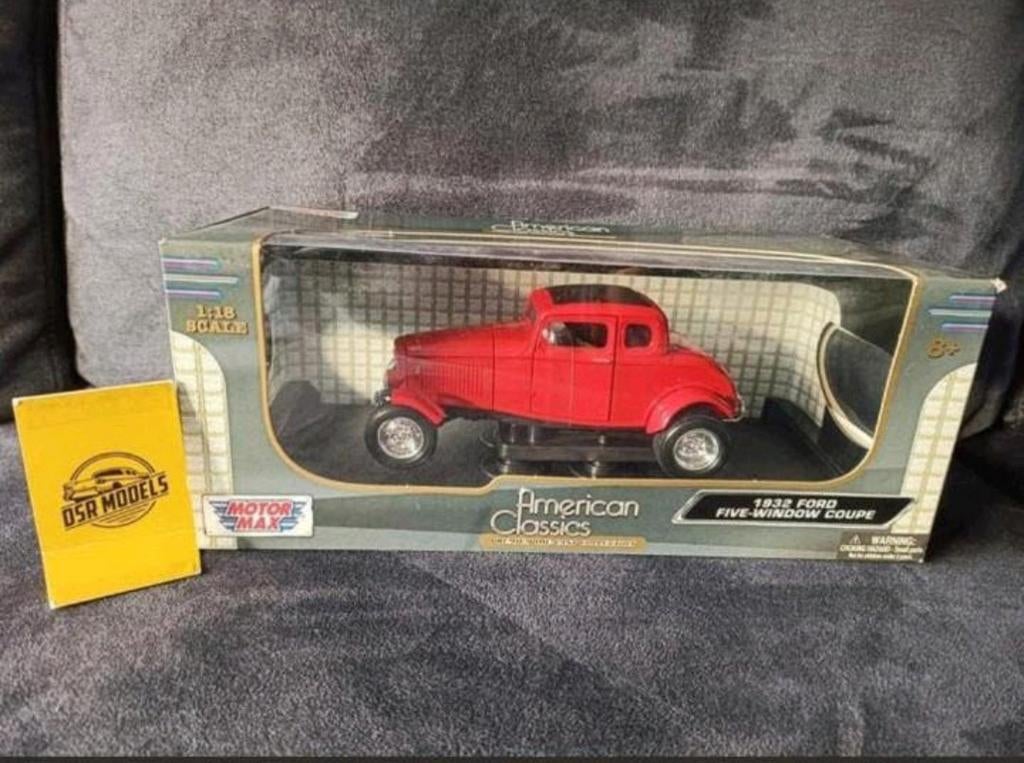 1:18 1932 Ford Five-Window Coupe van MotorMax, Overige merken, S, Auto, R