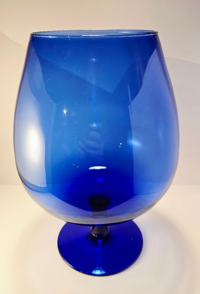 28cm hoge Vintage Kobalt Blauwe Kelkvormige Vaas, Ophalen of Verzenden