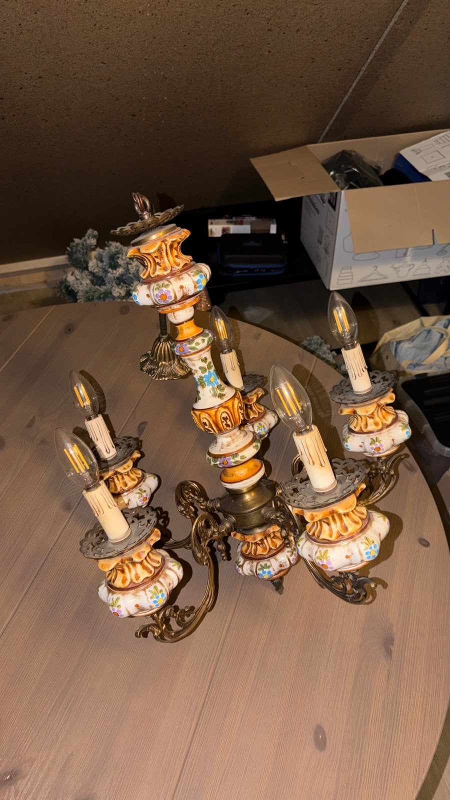 Capodimonte Majolica Kroonluchter, Antiek en Kunst, Ophalen