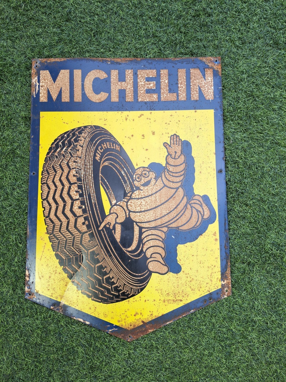 Vintage Michelin Reclamebord 1960 - Bibendum, Ophalen, Gebruikt, Reclamebord
