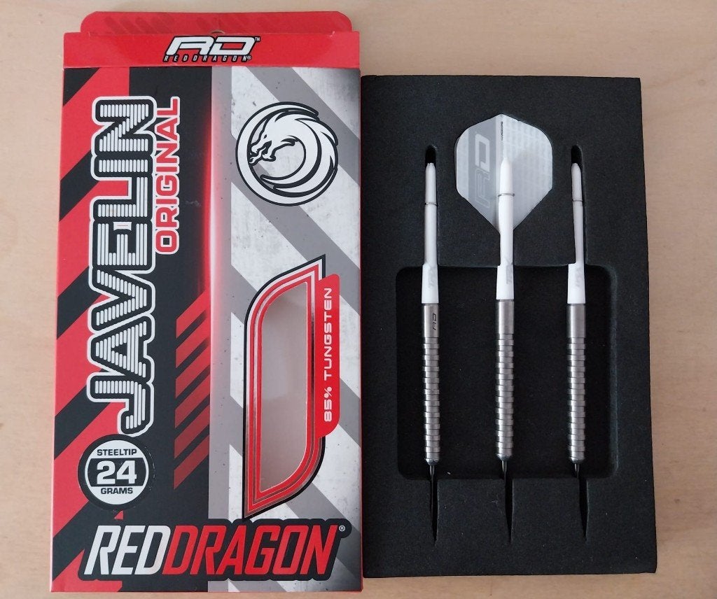 Red Dragon Javelin darts, 24 gram, 85%, Ophalen of Verzenden, Gebruikt, Pijlen