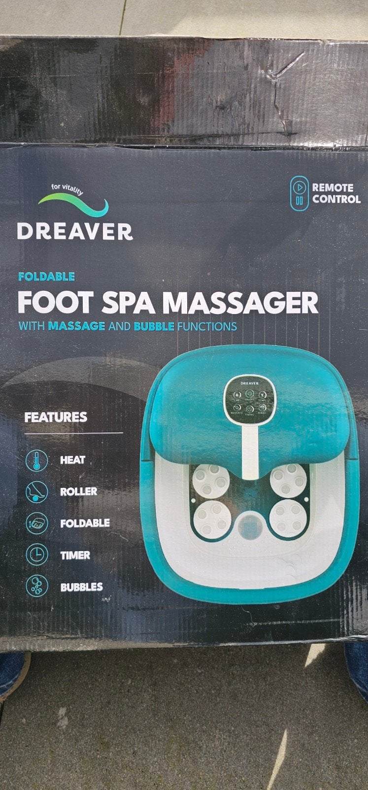 Dreaver Opvouwbare Voetenbad Massage met Afstandsbediening, Sport en Fitness, Ophalen, Gebruikt, Apparaat