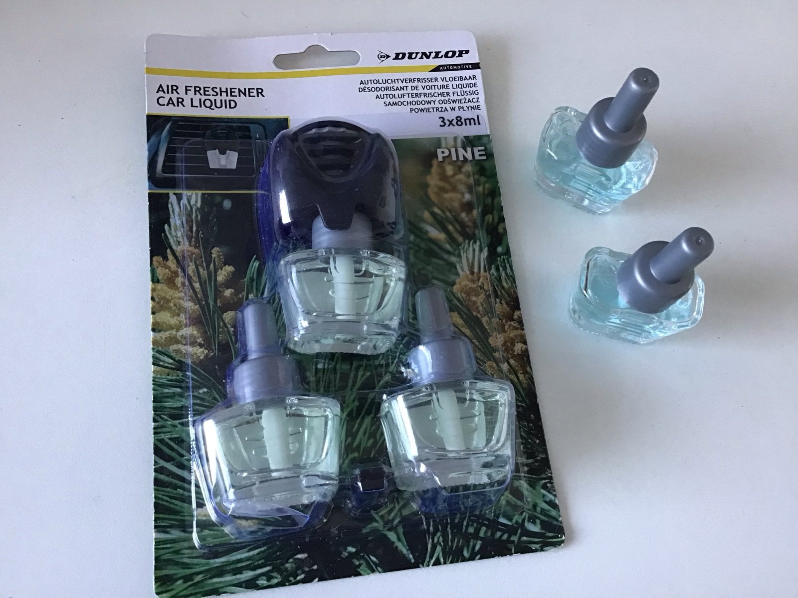 Dunlop Autoluchtverfrisser Vloeibaar - PINE 3x8ml,+2 extra, Ophalen of Verzenden, Nieuw