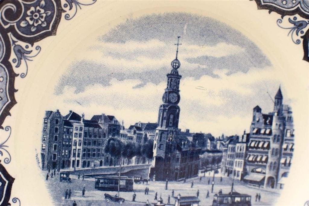 Societe CeramiQue porseleinen wandbord met print van Amsterd, Huis en Inrichting, Ophalen of Verzenden, Gebruikt