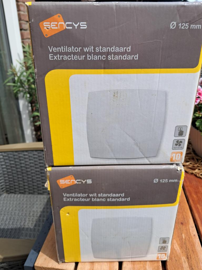 Ventilator wit. Merk Sencys. 125 mm. Nieuw., Ophalen of Verzenden, Nieuw, Ventilator