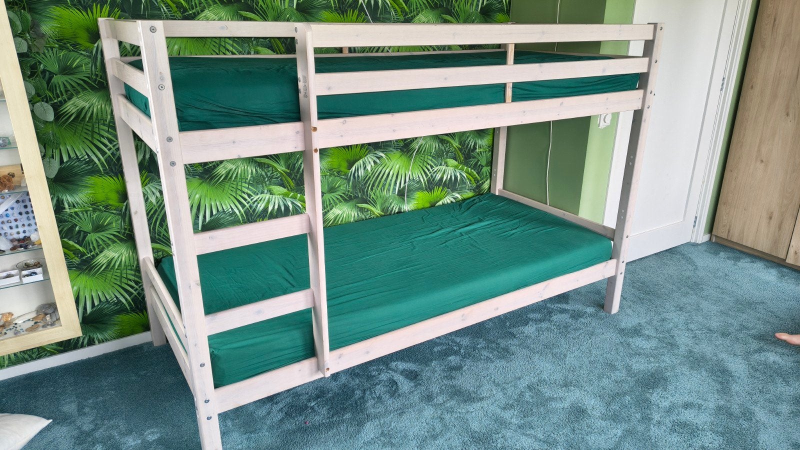 Flexa whitewash: heel stevig stapelbed met lattenbodem, Ophalen, Gebruikt, 90 cm, 160 tot 180 cm