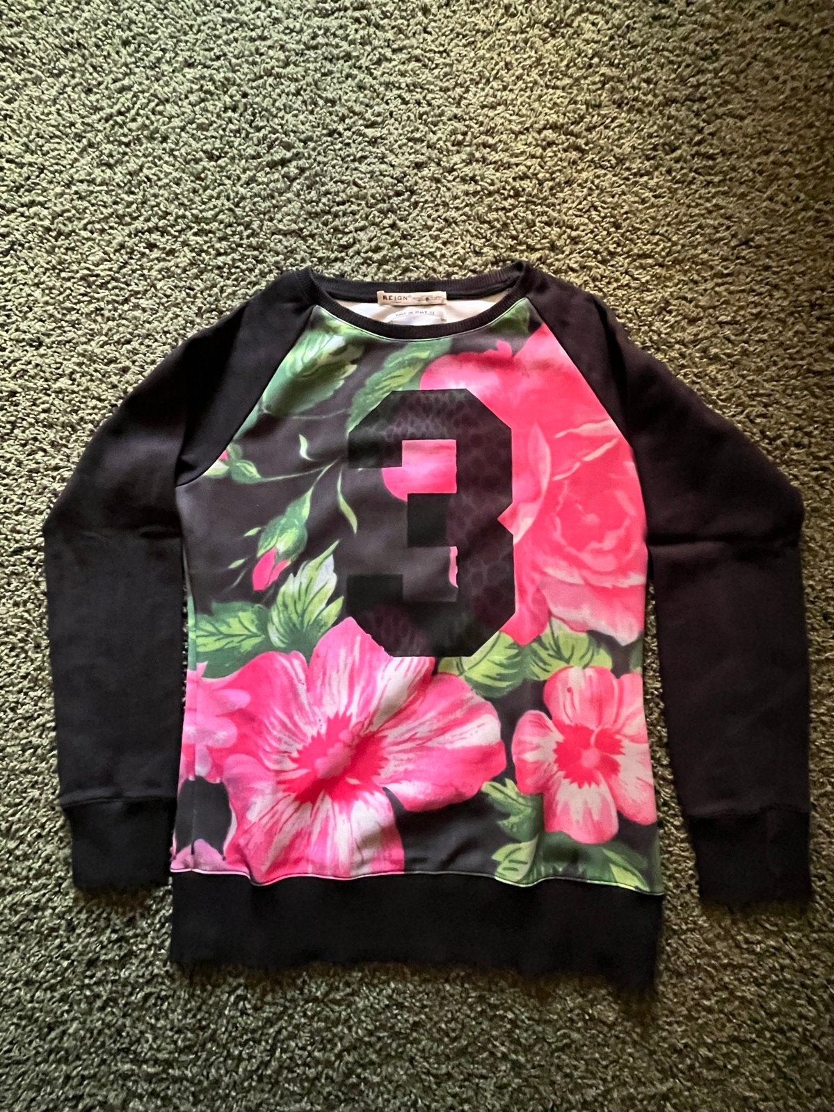 Reign Italia Trui met bloemenprint - Maat XS, Ophalen of Verzenden, Gedragen, Maat 34 (XS) of kleiner, Zwart