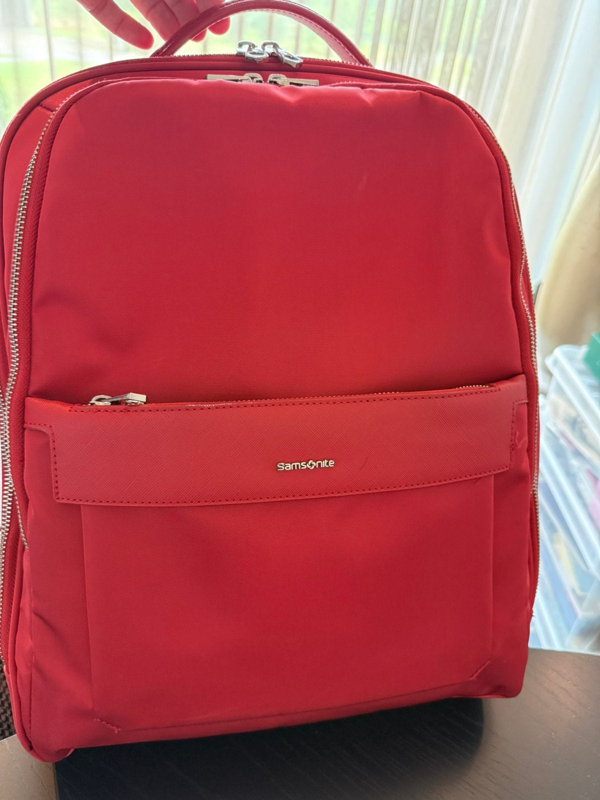 Samsonite laptoprugzak – rood – laptop én iPad, Computers en Software, Gebruikt, Rood, Ophalen of Verzenden, Tabletvak