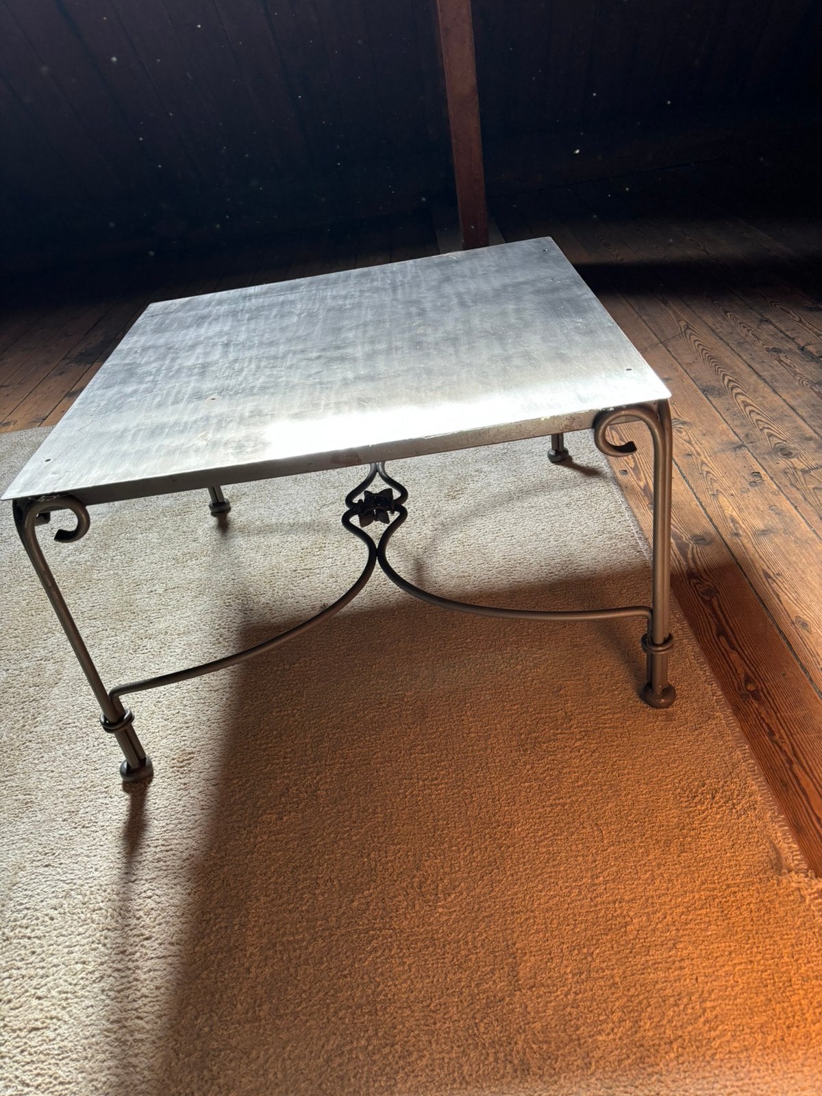 Smeedijzeren salontafel, Ophalen, Gebruikt, 50 tot 100 cm, Vierkant