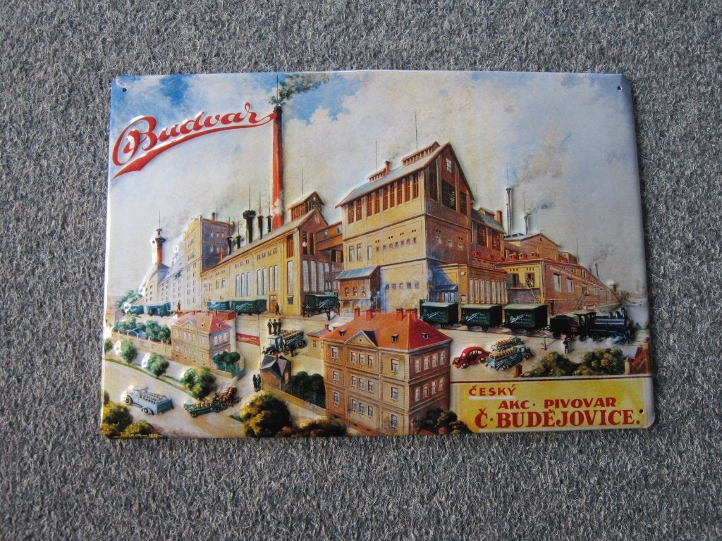 BUDVAR BIER BLIKKEN RECLAMEBORD, Ophalen, Nieuw, Reclamebord, Plaat of Schild, Overige merken