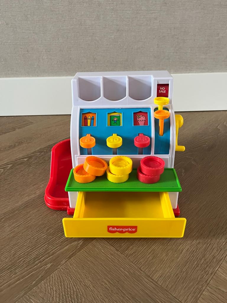 Fisher-Price Kassa Speelgoed met Munten, Kinderen en Baby's, Speelgoed | Fisher-Price, Ophalen, Zo goed als nieuw, Speelset