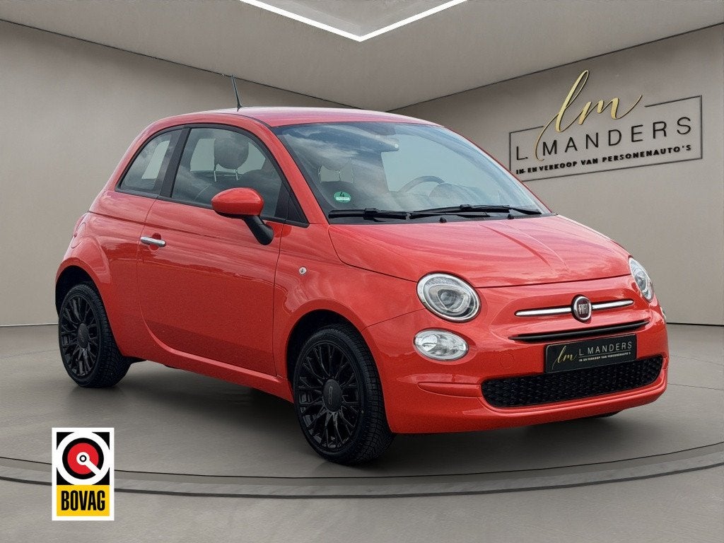 Fiat 500 1.0 Hybrid Club 2022 ORANJE | Apple CarPlay | Airco, Auto's, Fiat, Keurmerk '100% Onderhouden', 12 maanden, Stof, Gebruikt