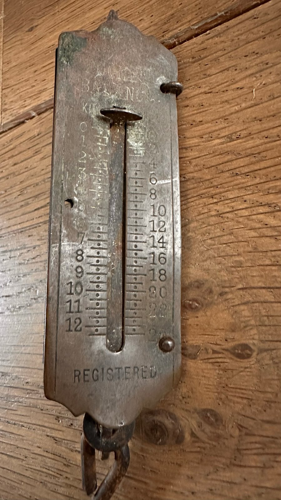 Antieke Hangweegschaal - Vintage Weegschaal, Ophalen of Verzenden, Gebruikt, Hangweegschaal, Minder dan 50 kg