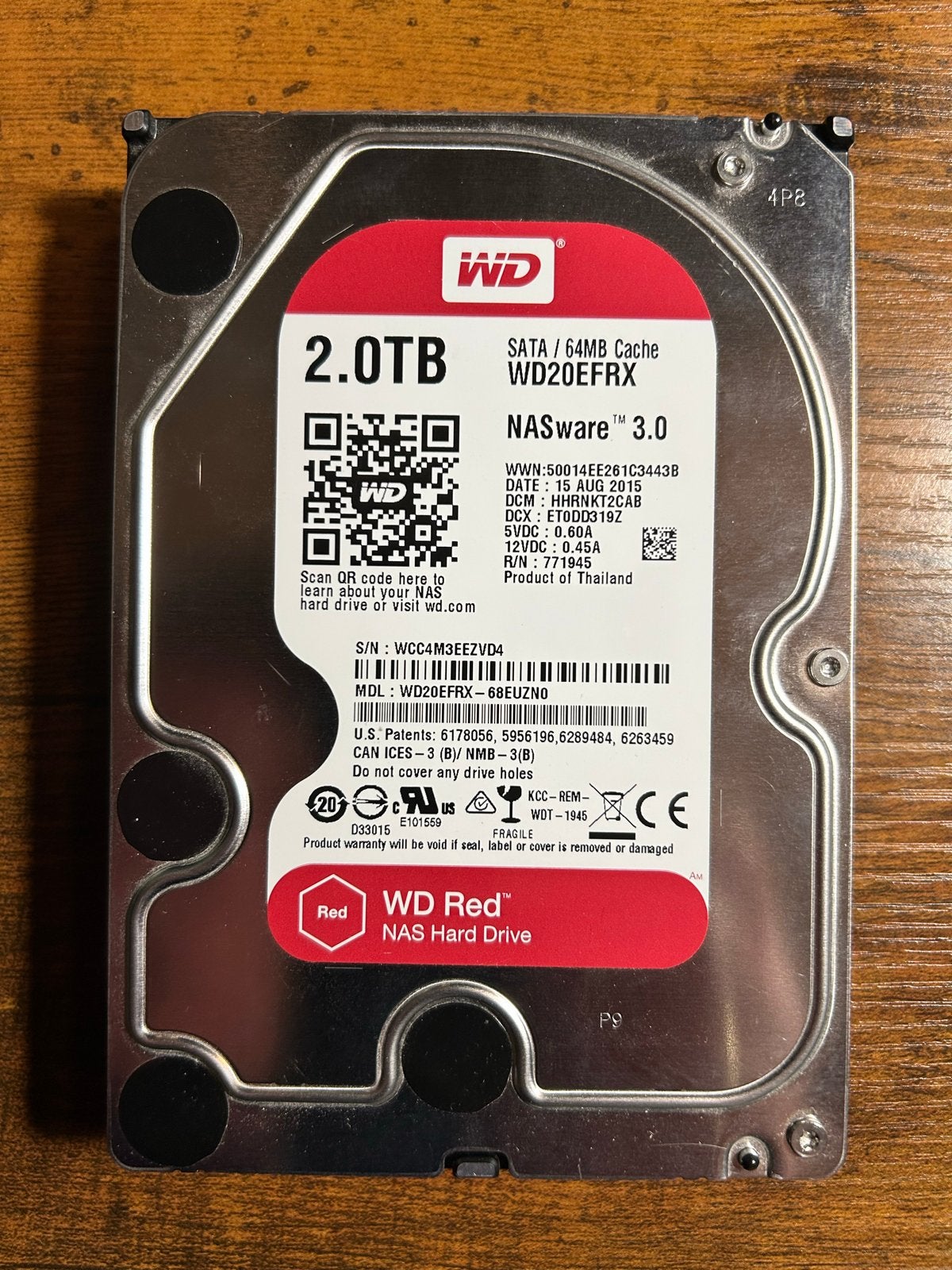 WD Red 2TB NASware 3.0 HDD voor NAS, Computers en Software, Harde schijven, Intern, Server, Ophalen of Verzenden, Zo goed als nieuw