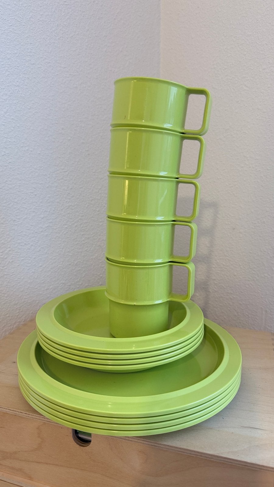 Mepal Camping Servies Set - Groen, Caravans en Kamperen, Ophalen, Zo goed als nieuw