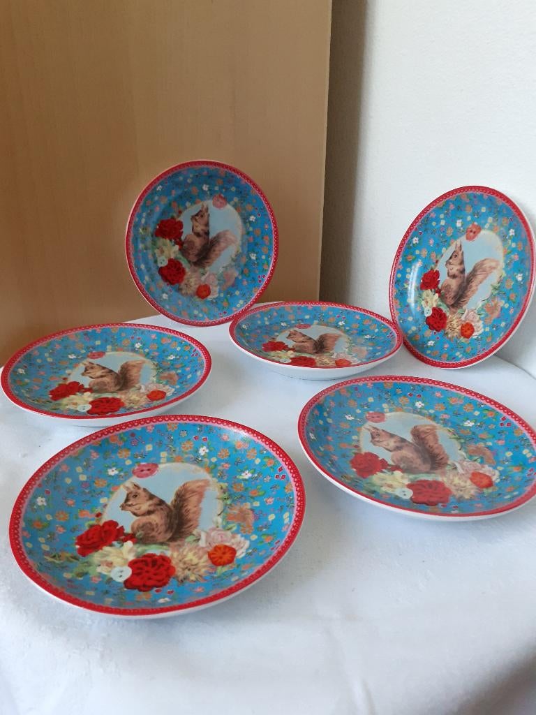 Petit four schaaltjes met eekhoorn AH *eureka*, Ophalen of Verzenden, Overige stijlen, Porselein, Schaal of Schalen