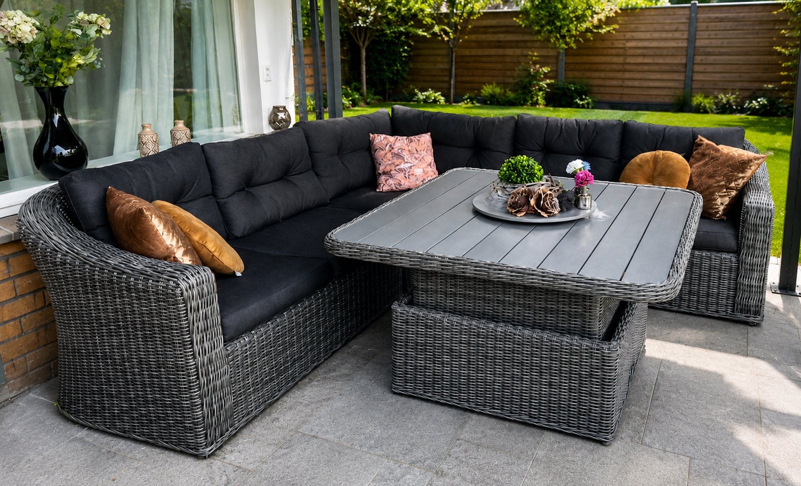 ✅TAMBOHUSE Loungeset + verstelbare tafel Nieuwprijs €2999✅, Ophalen, Zo goed als nieuw, Wicker, Bank