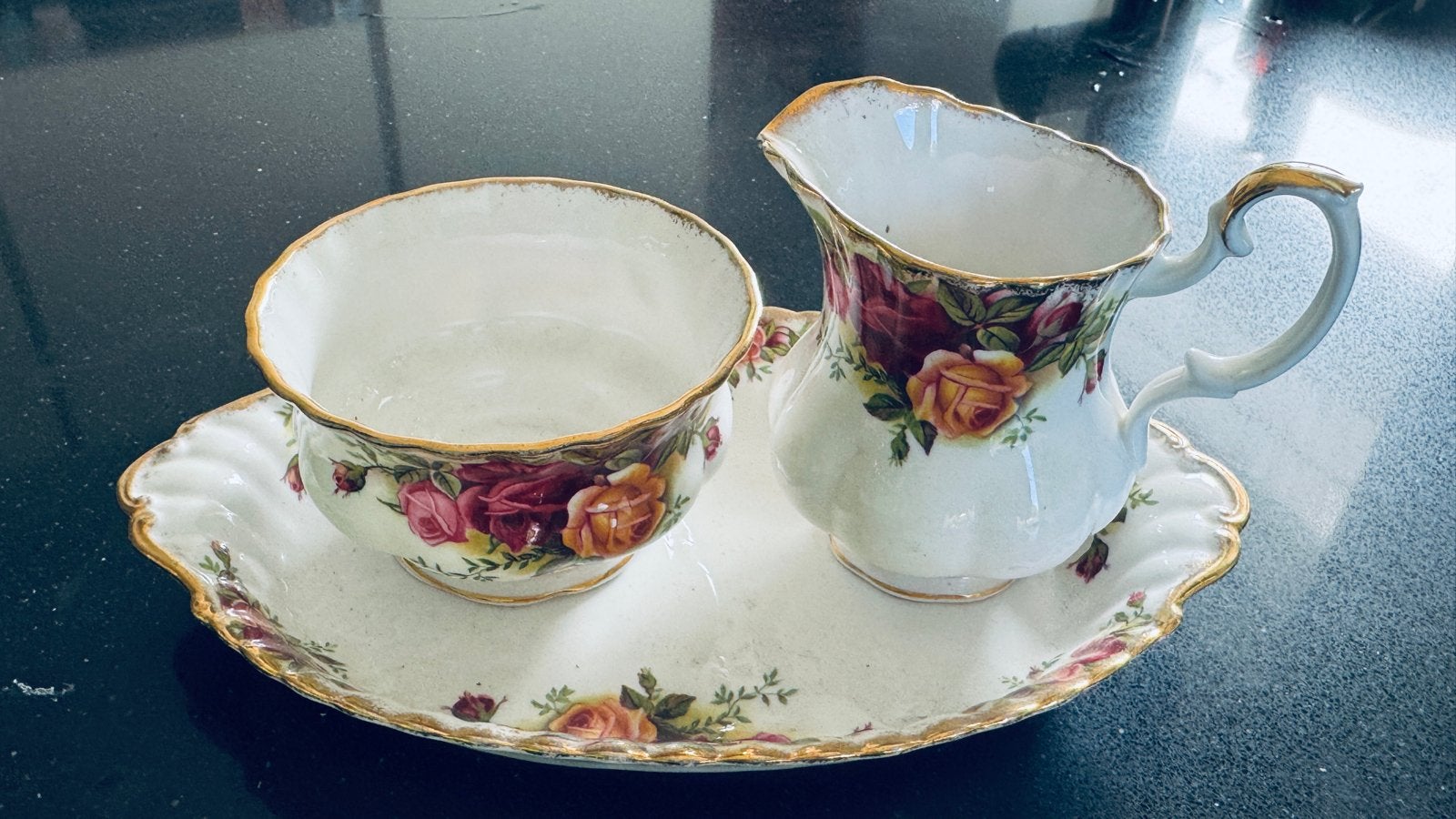 Royal Albert Old Country Roses Suiker- en Melkstel, Ophalen