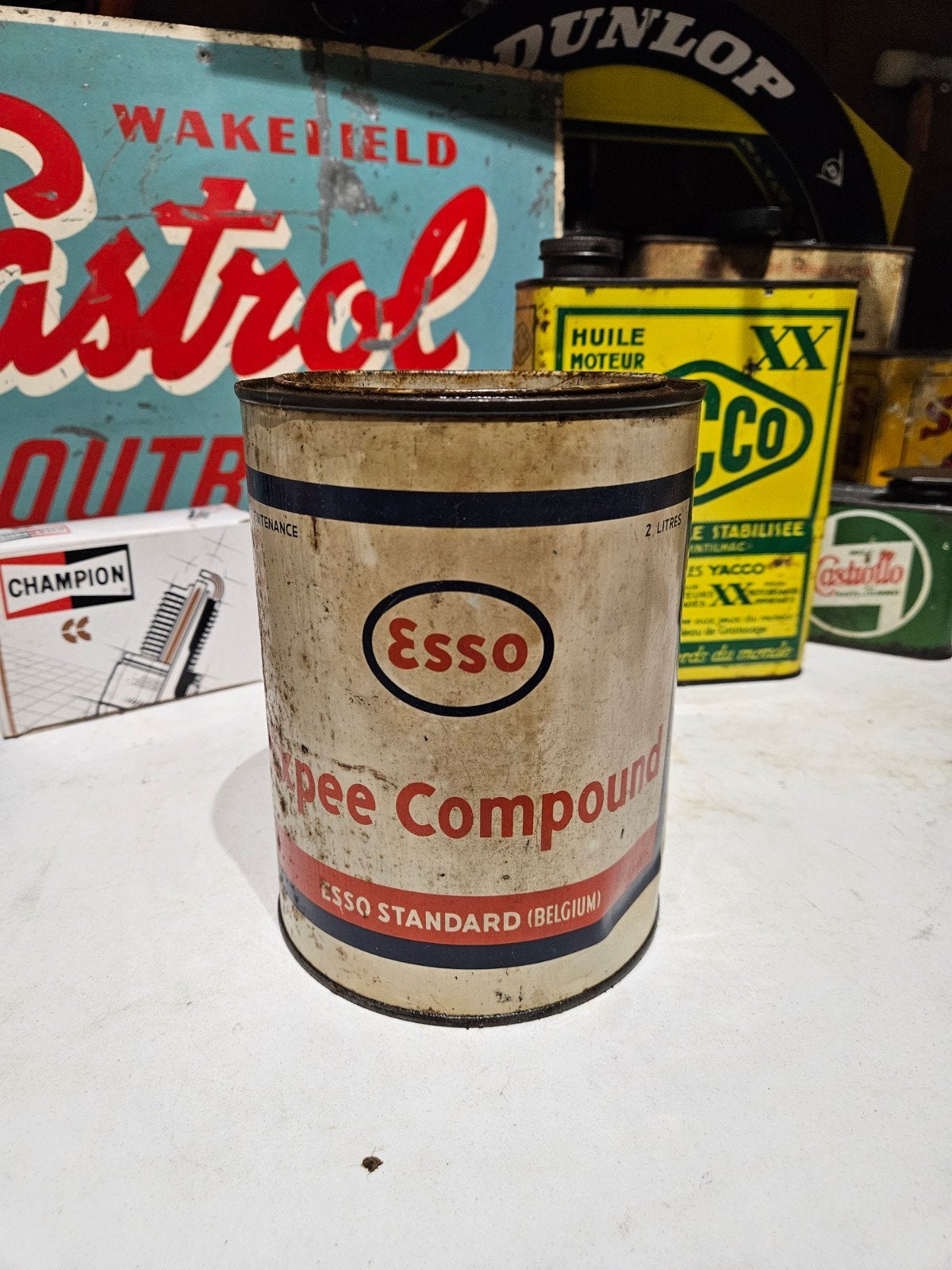 Esso olieblik 2L Esso Standard (België) Expee compound, Ophalen of Verzenden, Gebruikt, Overige