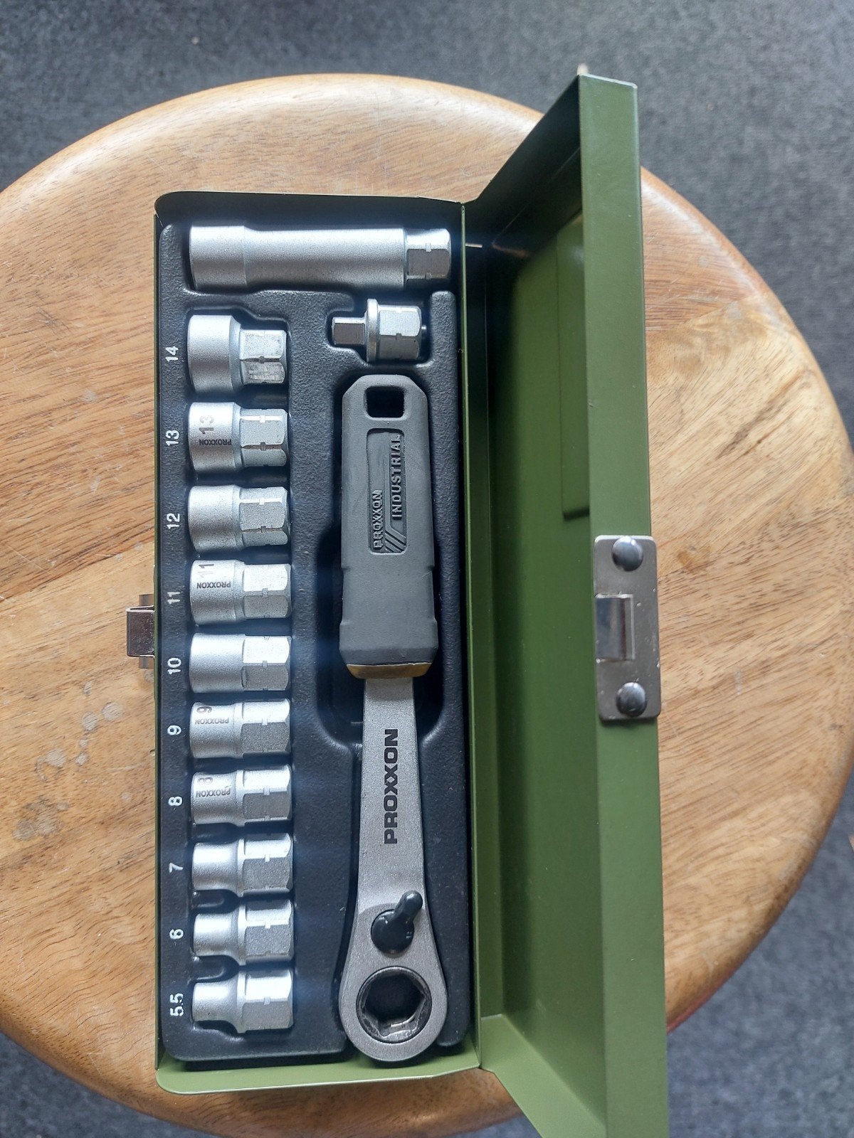 Proxxon Industrial dopsleutelset met ratel, Ophalen of Verzenden, Gebruikt, Sleutel/ratel, Overige merken