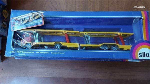 Siku 3419 Autotransporter rood-geel, Ophalen of Verzenden, Zo goed als nieuw, Bus of Vrachtwagen, SIKU