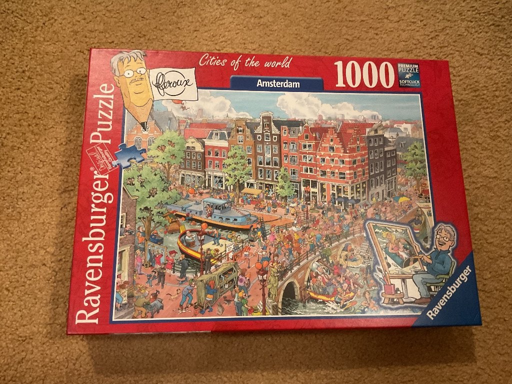 Ravensburger puzzels New York en Amsterdam 1000 st, Hobby en Vrije tijd, Ophalen of Verzenden, 500 t/m 1500 stukjes, Zo goed als nieuw