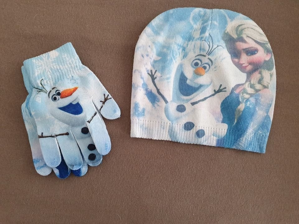 Frozen Muts en Handschoenen Set - Elsa & Olaf  (d3), Disney Frozen, Ophalen of Verzenden, Zo goed als nieuw, 104 of kleiner
