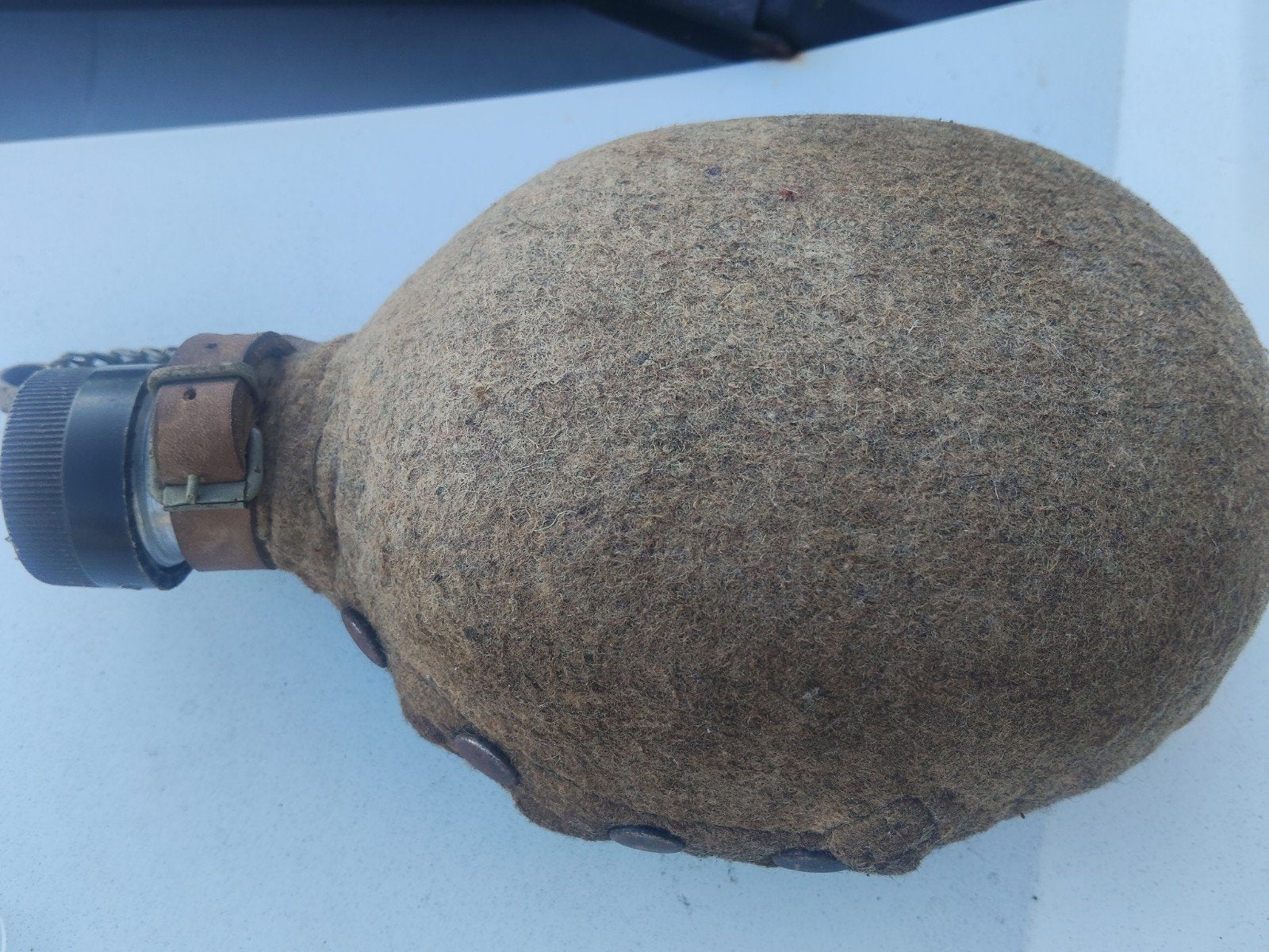 Originele WO2 Duitse Veldfles met Dop en nog met Rubber, Verzamelen, Militaria | Tweede Wereldoorlog, Ophalen