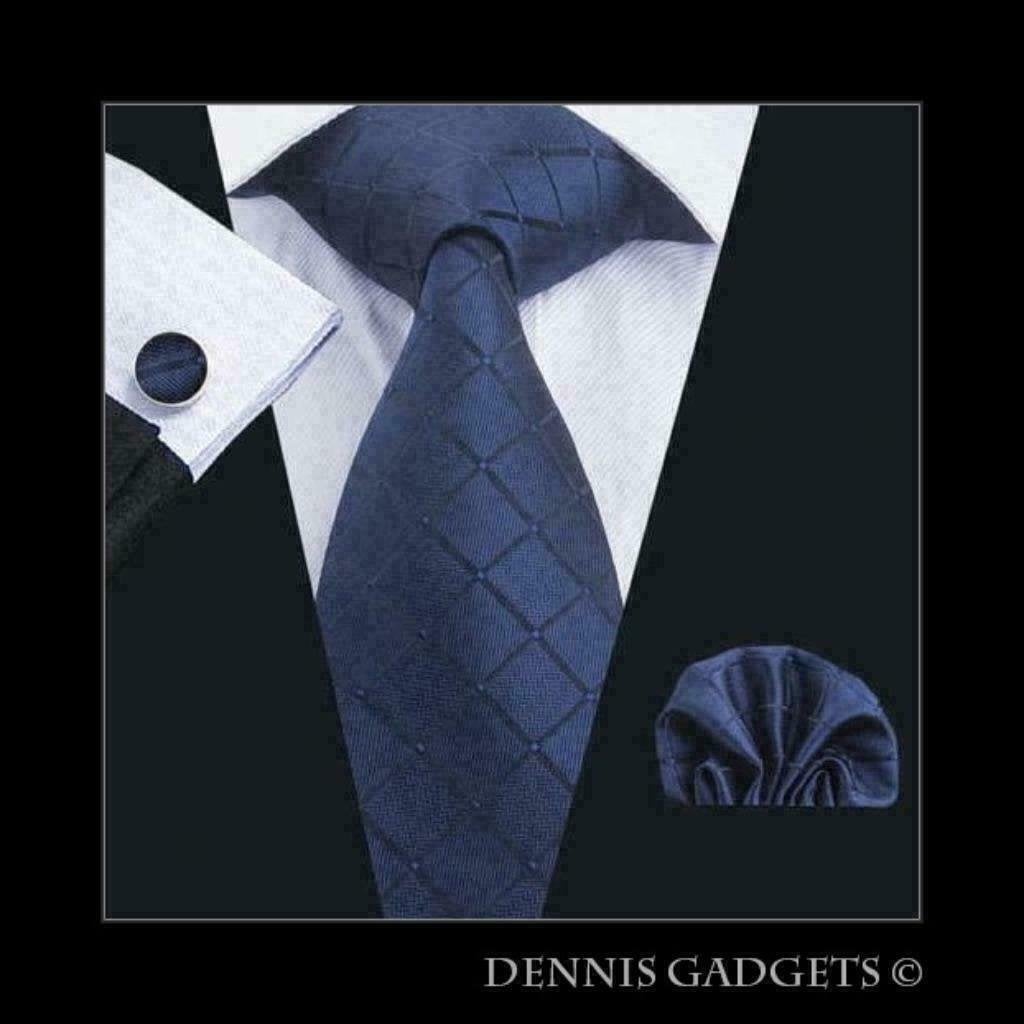Dennis Gadgets: 100 % zijden stropdas ( 3 delig !! ) DG 1656, Ophalen of Verzenden, Nieuw, Blauw, Met patroon