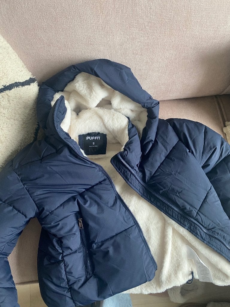 NIEUW puffer Winterjas met zachte binnenkant, Blauw, Ophalen of Verzenden, Maat 36 (S), Nieuw